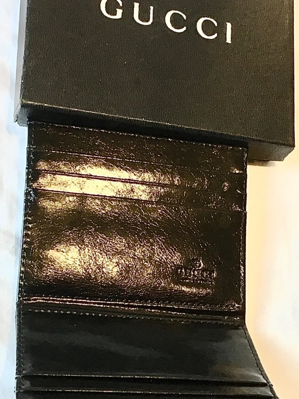GUCCI SMAL BLACK UNISEX CARDS ORGANIZERS LEATHER WALLET